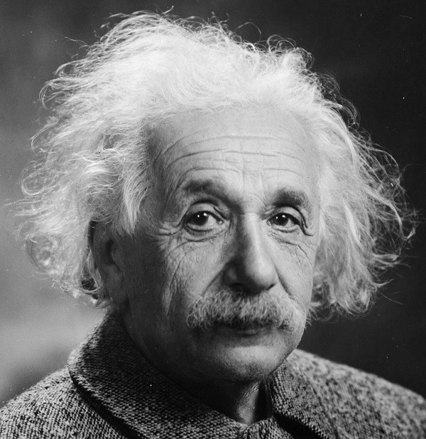 Detail na obličej Alberta Einsteina.
