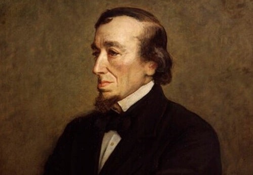 Barevná malba profilu Benjamina Disraeliho