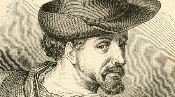 Malovaný portrét Miguela de Cervantese 