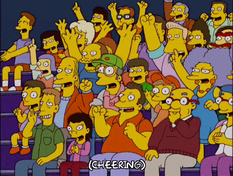 GIF přání k jmeninám na téma Simpsonovi.