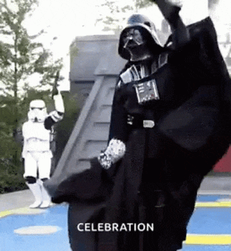 GIF přání k svátku s postavami ze Star Wars.