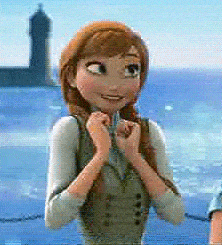 GIF přání k svátku s nadšenou kreslenou postavičkou z Frozen.
