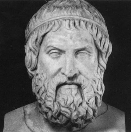Busta s detailem na tvář Aischylose