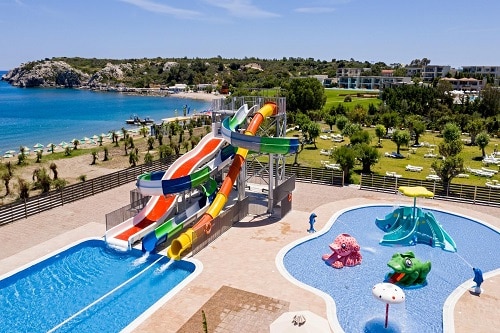 Fotografie aquaparku hotelu Irene Palace v Řecku na ostrově Rhodos.