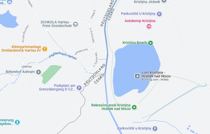 Jezero Kristýna na mapě.