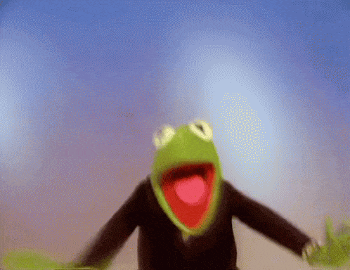 Žába Kermit s blahopřáním.