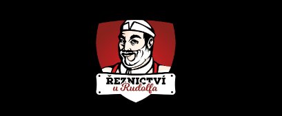 Logo firmy "Řeznictví u Rudolfa".