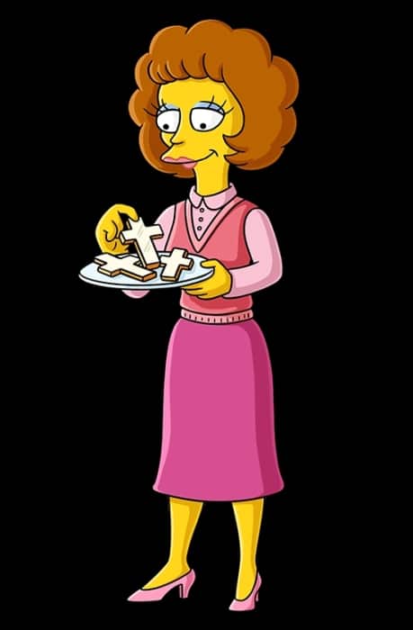 Postava Maude Flandersové ze seriálu Simpsonovi.