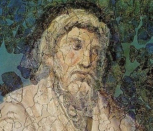 Mozaika s podobiznou Luciuse Apuleiuse.