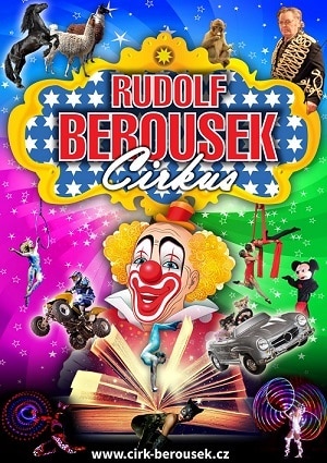 Barevný plakát cirkusu Rudolf Berousek.