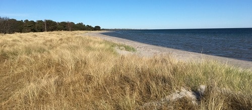 Pláž Herta v regionu Gotland.