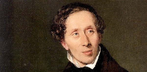 Malovaný portrét Hanse Christiana Andersena 
