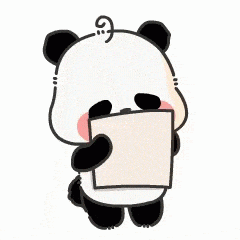 GIF přání k jmeninám s pandou kreslící srdce.