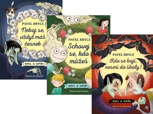 Tři knihy ze série "Emil a upíři". 