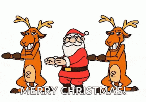 Tančící Santa jako pohyblivé humorné přáníčko k Vánocům.